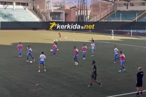 (Φώτος/Βίντεο Kerkida) H προθέρμανση του Απόλλωνα