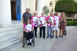  Ο Πρόεδρος ΚΟΑ στην υποδοχή της σκυτάλης Queen’s Baton Relay