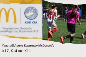 Στις 13/10 η κλήρωση των Πρωταθλημάτων Κοριτσιών McDonald’s Κ-17 Amazones, Κ-14 Leopards, Κ-11 Diamonds