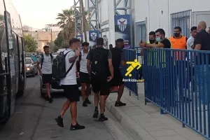 Η άφιξη της ΑΕΚ στο "ΠΑΠ" (φώτος)