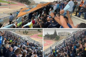 (ΒΙΝΤΕΟ/ΦΩΤΟΣ) Θερμή υποδοχή με πανό και χαρτόνια 