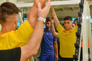(ΦΩΤΟΣ/ΑΕΛ) Δουλειά στο γυμναστήριο