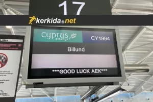 ''Good Luck AEK'' από Cyprus Airways