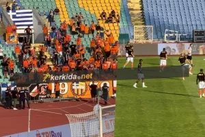 (BINTEO) H είσοδος του ΑΠΟΕΛ στο Βασίλ Λέφσκι και η αποθέωση από τους "πορτοκαλί"
