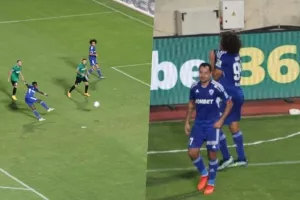 (ΦΩΤΟΣ) Τούμπα... με Ninga η ΑNO/Πανηγυρισμός του Warda δείχνοντας το σήμα!