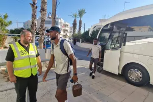 Η άφιξη της Πάφος FC στο "Αμμόχωστος-Επιστροφή" (φώτος)