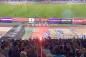 (BINTEO kerkida) Η "έκρηξη" στο 1-0 και το... γνωστό σύνθημα