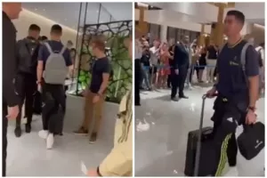 Η αποστολή της Μan Utd στο ξενοδοχείο - 'SIIIUUU' σε Κριστιάνο (βίντεο kerkida)