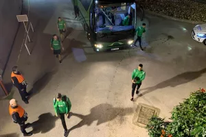 Φωτορεπορτάζ από την άφιξη της Ομόνοιας