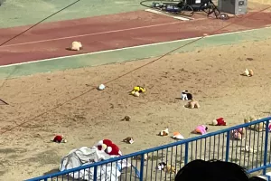 (Βίντεο) Έριξαν τα αρκουδάκια στο γήπεδο 