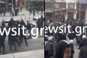 Ξύλο έξω από την δίκη του Άλκη: Κουκουλοφόροι και επέμβαση των ΜΑΤ (βίντεο)