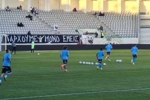 Άρης - Απόλλων: Η προθέρμανση πριν την σέντρα (φώτος)