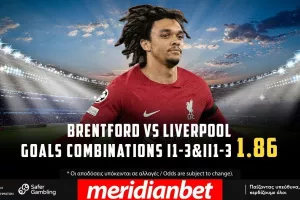Μπρέντφορντ – Λίβερπουλ παίζουν με Cashout στο online betting της Meridianbet!