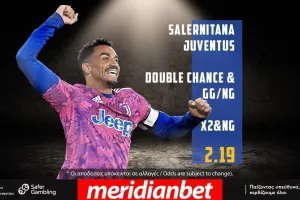Σαλερνιτάνα – Γιουβέντους με Bet Builder και ελκυστικές αποδόσεις στην Meridianbet!