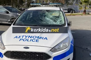 Ζημιές σε... περιπολικά (φώτος kerkida)
