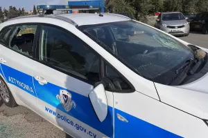Ζημιές σε... περιπολικά (φώτος kerkida)