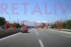 Σοκαριστικό βίντεο με οδηγό στην Κρήτη να τρέχει οδηγώντας ανάποδα στην Εθνική!