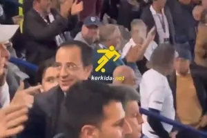 Η αντίδραση του Ν. Χριστοδουλίδη στο γκολ του Ζάιρο (βίντεο kerkida.net)
