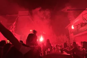 (Βίντεος/Φώτος kerkida) Η... προθέρμανση των Ομονοιάτων στην Παπανικολή