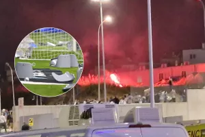 Ζημιές με σπασμένα καθίσματα εντός, φωτιές εκτός… 