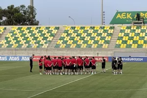 Η προπόνηση των Γεωργιανών (φώτος)