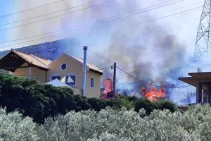 Aνεξέλεγκτη φωτιά στον Κουβαρά - Εκκενώνονται περιοχές