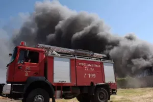 Φωτιά σε δασική έκταση στα Τέμπη