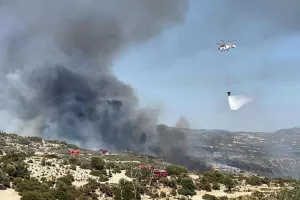 Εκκενώθηκαν σπίτια από την μεγάλη φωτιά στην Επ. Λεμεσού
