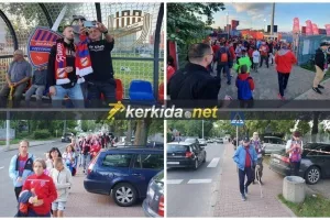 ΦΩΤΟΣ... οι Πολωνοί έξω από το Miejski Stadion Piłkarski
