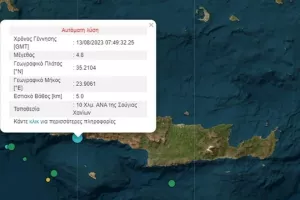 Ισχυρός σεισμός 4,8 Ρίχτερ στην Κρήτη