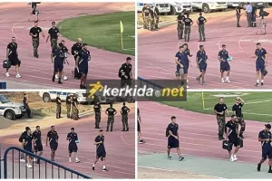 (ΦΩΤΟΣ Kerkida.net) Άφιξη αποστολής ΑΕΛ