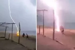 Κεραυνός σκοτώνει 33χρονη και πλανόδιο πωλητή στο Μεξικό (βίντεο)