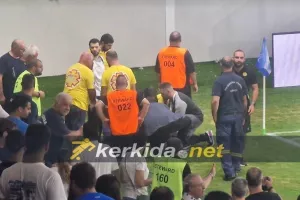 Τραυματισμός επιτηρητή στο φινάλε του ντέρμπι