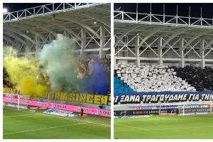 Εντυπωσιακή υποδοχή στο ΑΕΛ - Ανόρθωση (φώτος και βίντεο)