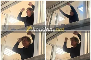 Μετά το 3-0/ Οι έξαλλοι πανηγυρισμοί του Σα Πίντο! (Φώτος Kerkida) 
