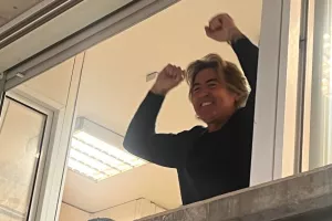 Μετά το 3-0/ Οι έξαλλοι πανηγυρισμοί του Σα Πίντο! (Φώτος Kerkida) 