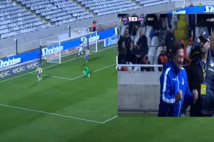 Οι έξαλλοι πανηγυρισμοί Ντομίνγκες στο γκολ του Δώνη 