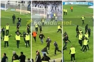 Άσχημες εικόνες - Οπαδοί του Απόλλωνα μπήκαν στο γήπεδο με άγριες διαθέσεις (Φώτος/Βίντεο Kerkida)