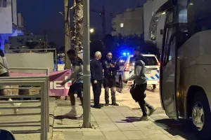 Φώτος Kerkida/Άφιξη αποστολής της ΑΕΚ
