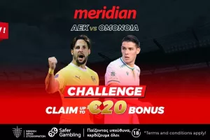 ΑΕΚ-Ομόνοια: Ματσάρα στη Λάρνακα με Challenge μέχρι 20€ μπόνους – Φοβερές αποδόσεις μόνο στην Meridianbet!