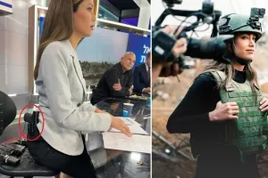 Ισραηλινή παρουσιάστρια που κυκλοφορεί και οπλοφορεί μέσα στο στούντιο