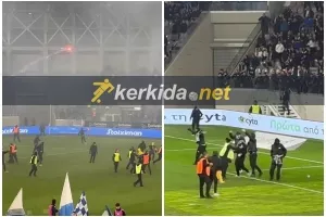 (ΒΙΝΤΕΟ Kerkida) Λίγο πριν την σέντρα/ Οπαδοί στον αγωνιστικό χώρο και ένταση 