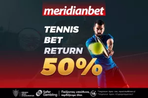Πόνταρες σε αγώνα τένις και έχασες; Η Meridianbet σου επιστρέφει το 50% του πονταρίσματος σου