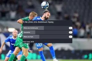 Απόλλωνας - Άρης: Τα αποτελέσματα του γκάλοπ μας με 3578