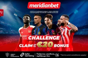 Champions League Challenge με σούπερ προσφορά για μεγαλύτερη στοιχηματική απόλαυση! Φοβερές αποδόσεις μόνο στην Meridianbet!