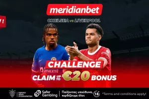 Η Meridianbet σας υποδέχεται με ΤΕΡΑΣΤΙΑ ΓΚΑΜΑ από μπόνους ΦΩΤΙΑ! Πραγματοποιήστε την πρώτη σας κατάθεση στην Meridianbet και λάβετε το μπόνους σας αξίας μέχρι 300 ευρώ με 3 απλά βήματα. *Το ελάχιστο ποσό κατάθεσης και πονταρίσματος είναι στα €5. Κάνε κατ