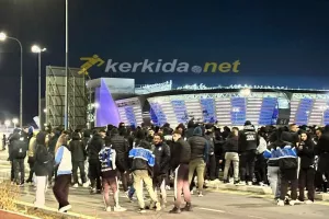 Απολλωνίστες στο γήπεδο (Φώτος/Βίντεο Kerkida)