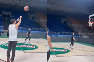 Ο Γιαννακόπουλος έπαιξε μπάσκετ στο ΟΑΚΑ