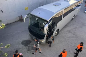 Άφιξη αποστολής ΑΕΚ (Φώτος Kerkida)