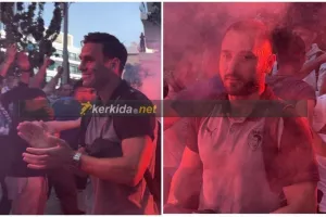 Οι Παφίτες μαζεύτηκαν έξω απ' το ξενοδοχείο και... ντόπαραν τους παίκτες! (Φώτος Kerkida)